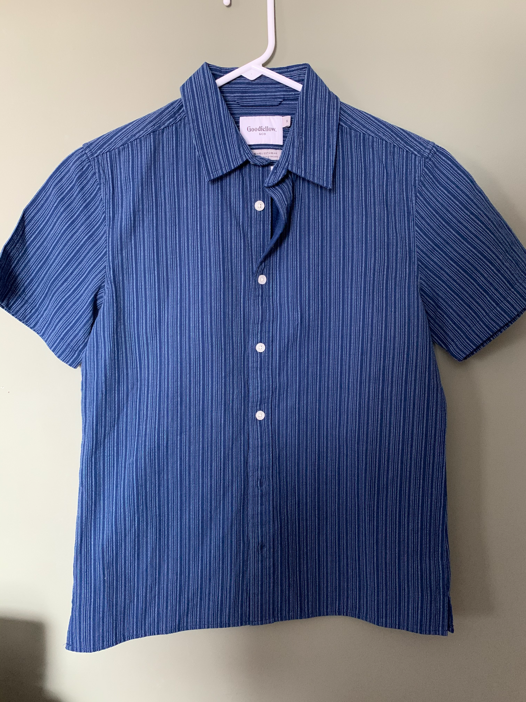 Dark Blue w/ White Stripes Short Sleeve