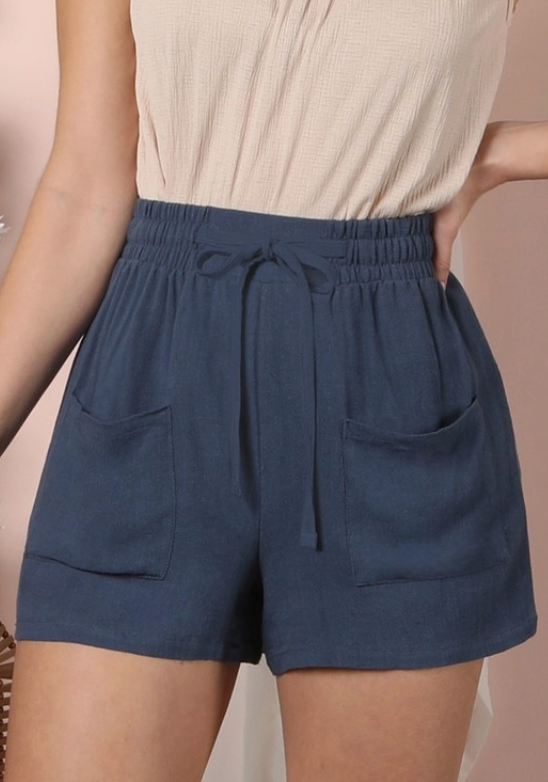 Blue Denim Cotton Short