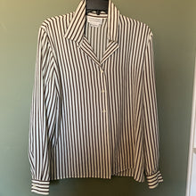 Load image into Gallery viewer, Brown and White Striped Button Up
