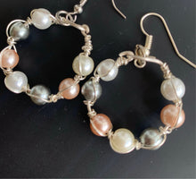 Load image into Gallery viewer, Pearl Hoop Earrings
