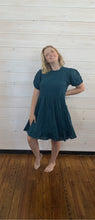 Load image into Gallery viewer, Teal Bubble Sleeve Dress
