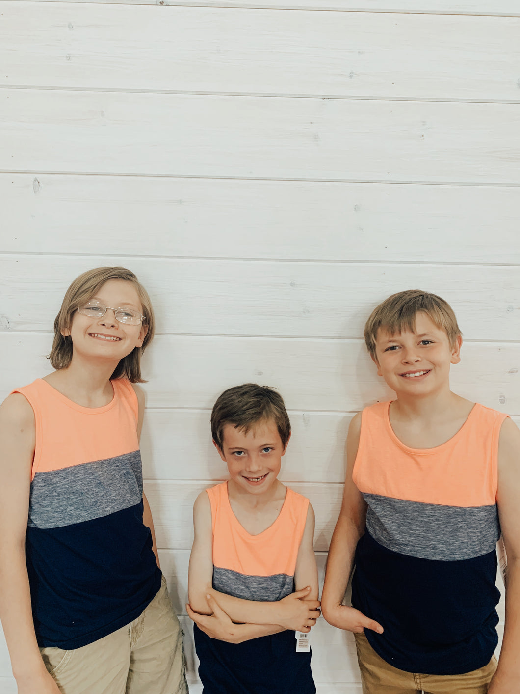 Bright Orange and Navy Striped Tank