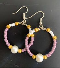 Load image into Gallery viewer, Pearl Hoop Earrings
