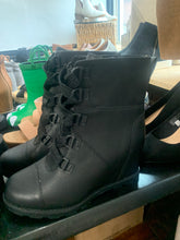 Load image into Gallery viewer, Black Heeled Combat Boots
